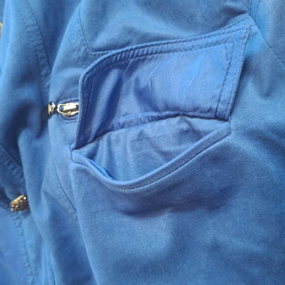 Vintage Conrad C Proportion Petite Sz 12 (LG) Suede Blazer Jacket Buttoned Lined - Picture 13 of 16